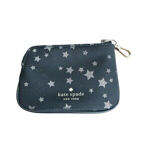 Kate Spade Chelsea Little Better Scattered Star Black Silver Stars Coin Purse